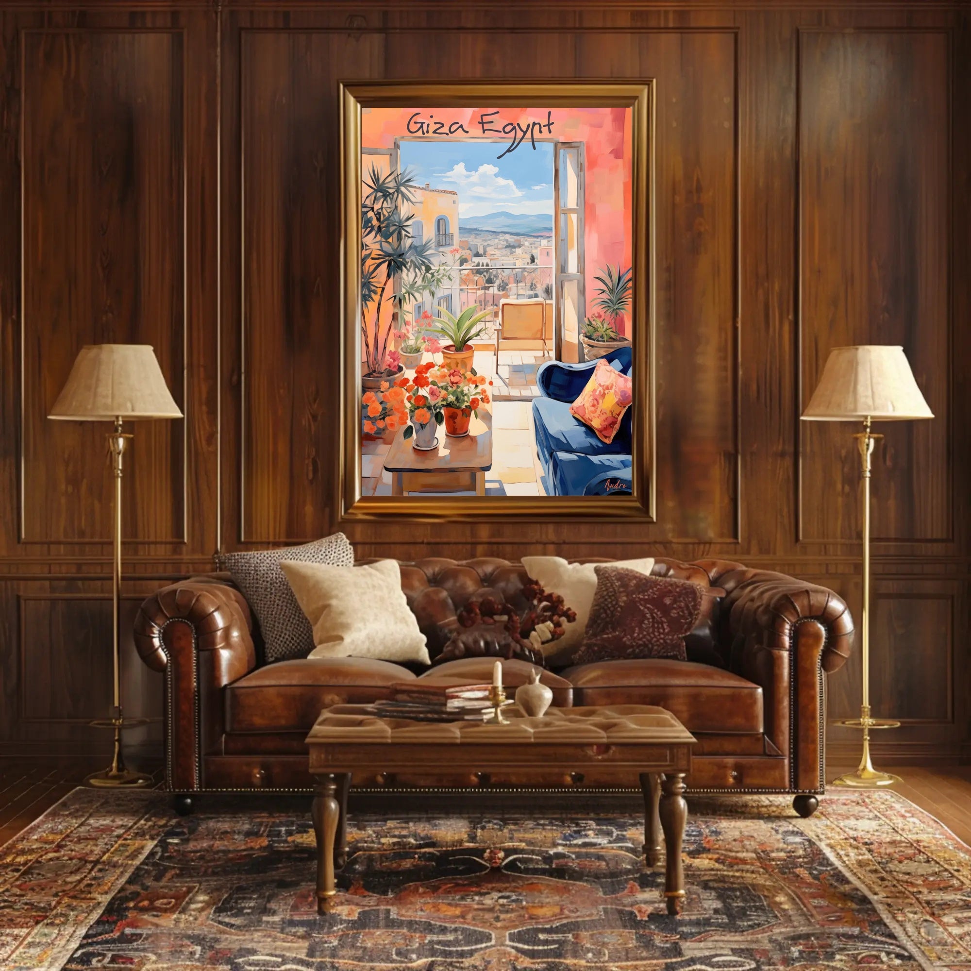 Serene Balcony in Giza Poster
