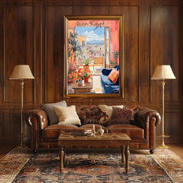 Serene Balcony in Giza Poster