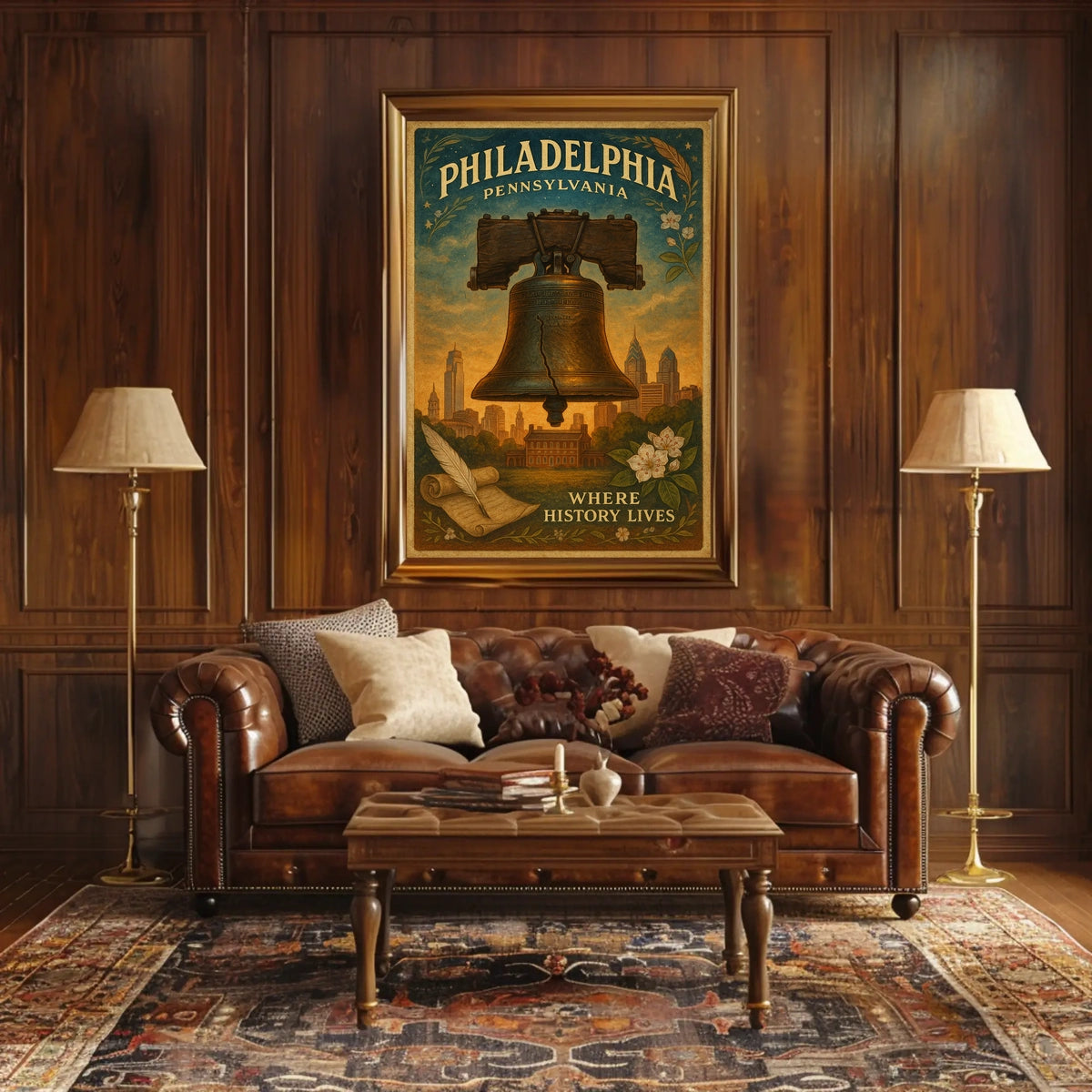 Liberty Bell Vintage Philadelphia Poster Art Print