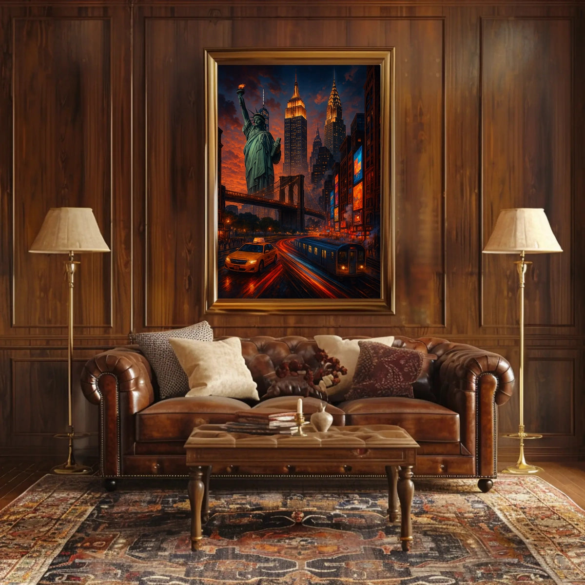 New York City Vibrant Urban Scene Poster Modern Wall Art