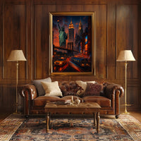 New York City Vibrant Urban Scene Poster Modern Wall Art