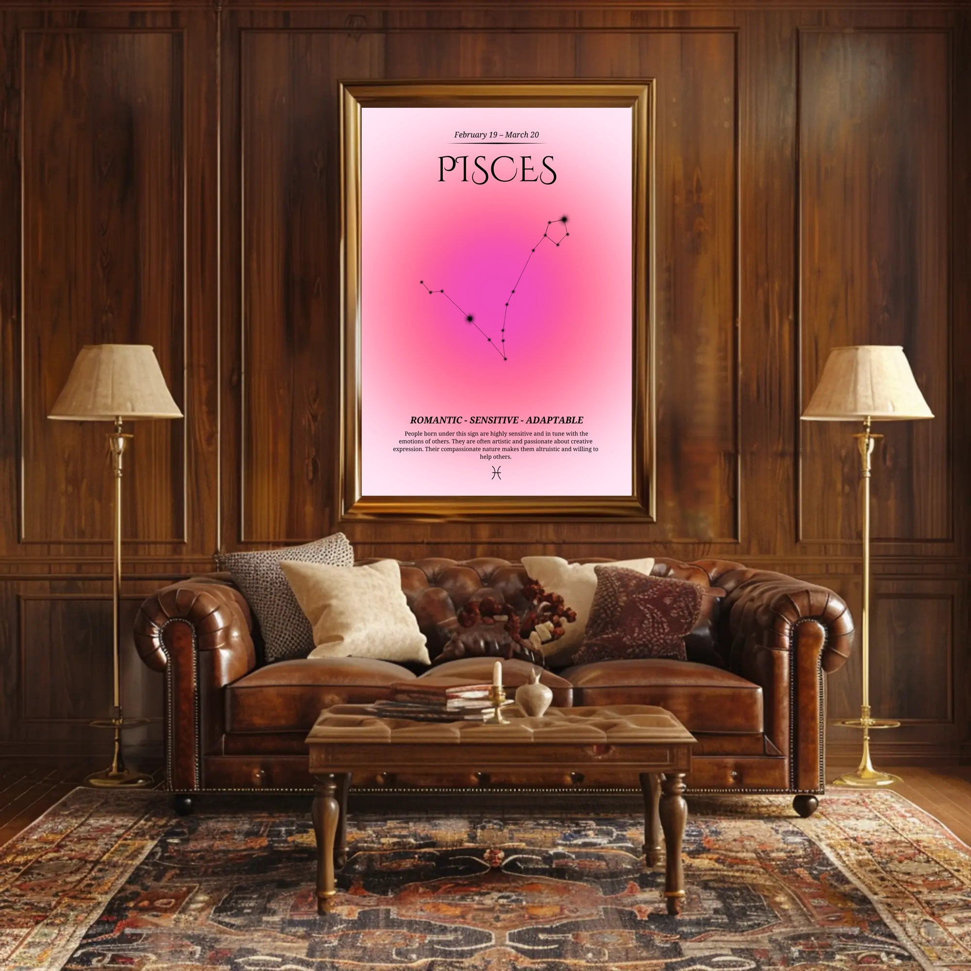 Pisces Constellation Poster: Mystical Zodiac Art Print PosterGoat