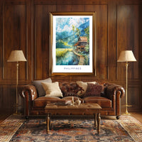 Serene Philippine Scene Watercolor Artistic Poster PosterGoat