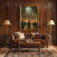 Mysterious Gothic Cathedral Ritual Art Poster PosterGoat