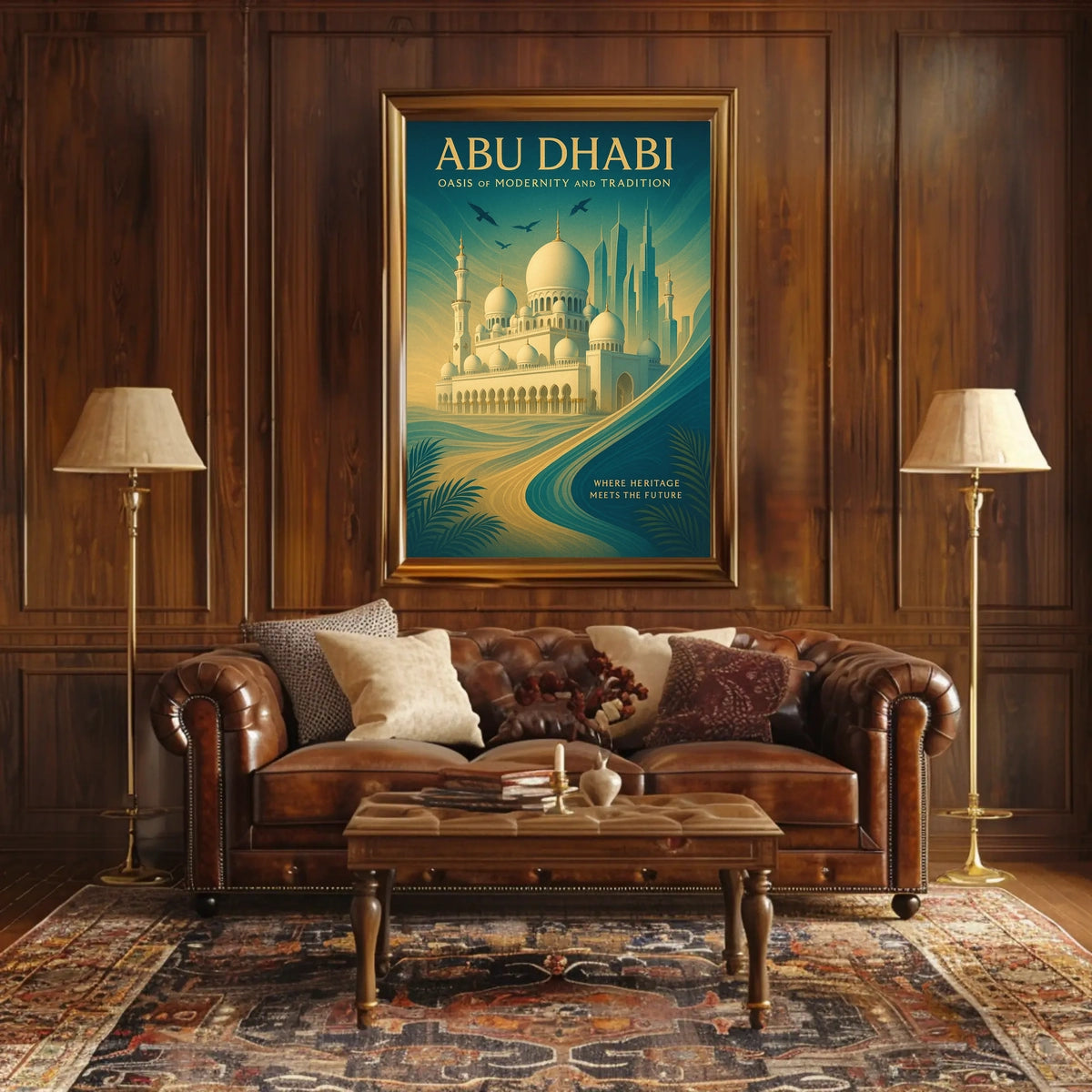 Abu Dhabi Harmony Tradition Meets Modernity Urban or Cityscape Poster