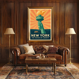Statue of Liberty Vintage Travel Poster