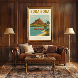 Bora Bora Serene Getaway Vintage Travel Poster PosterGoat
