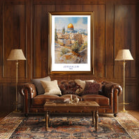 Jerusalem Architectural Watercolor Art Travel Poster PosterGoat