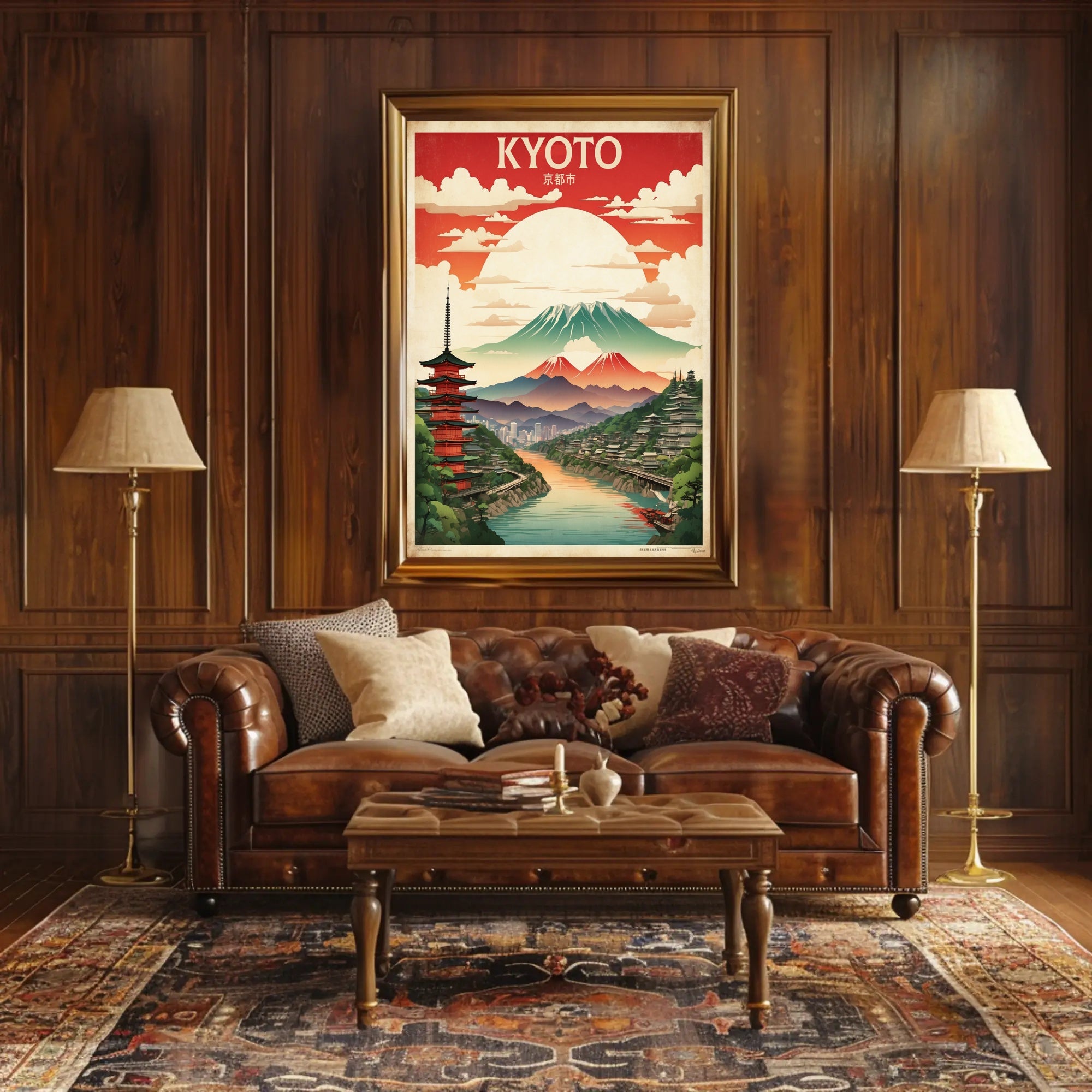 Kyoto Vintage Travel Art Print Poster