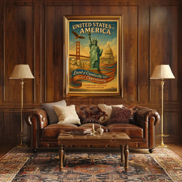 United States Of America Land Of Poster