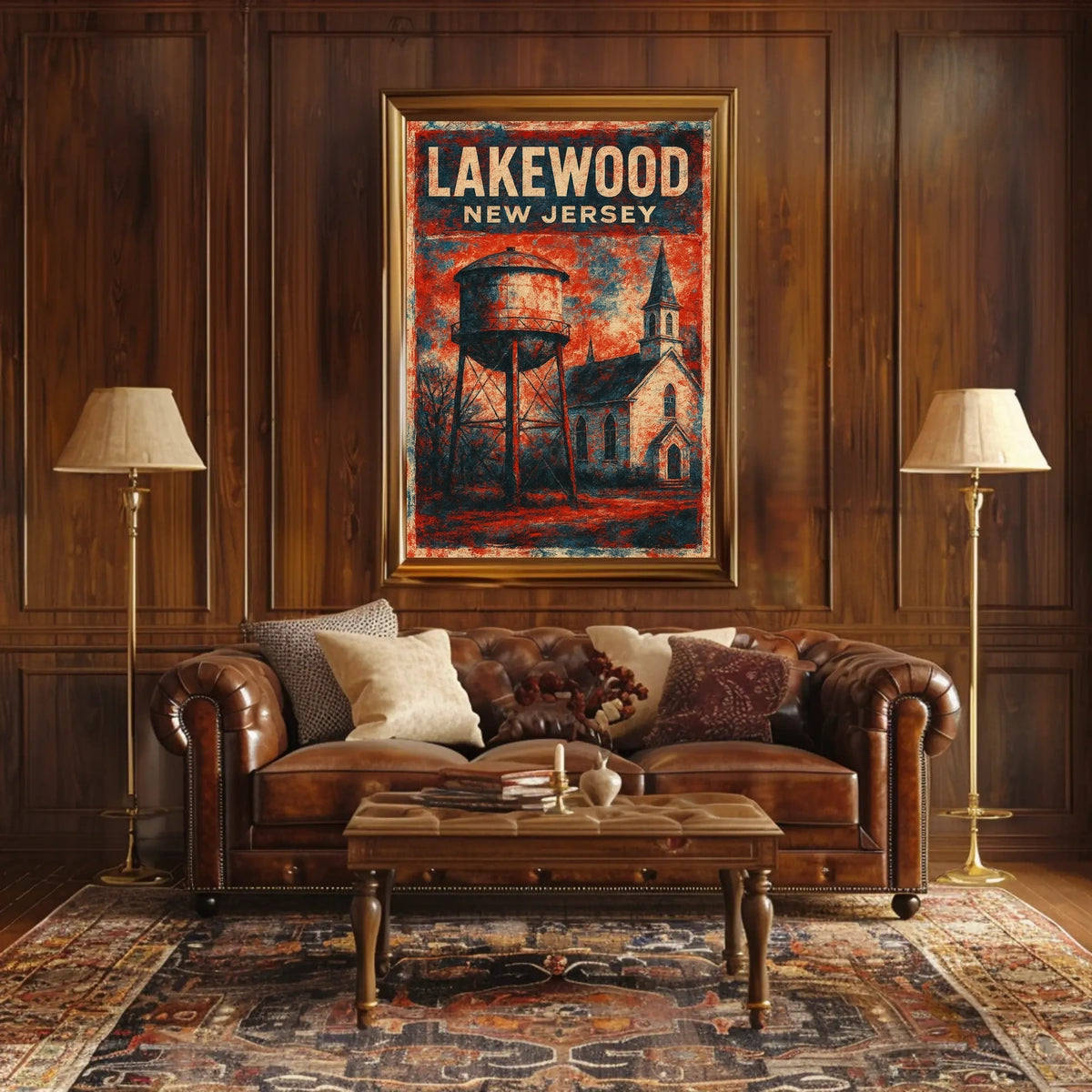 Vintage Lakewood Design Nostalgic Americana Travel Poster