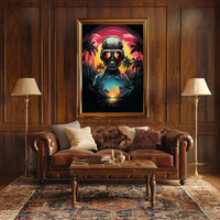 Futuristic Explorer At Sunset Poster