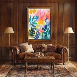 Abstract Foliage Poster Wall Art with Vibrant Colors