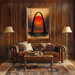 Gateway Arch Sunset Wall Art Print