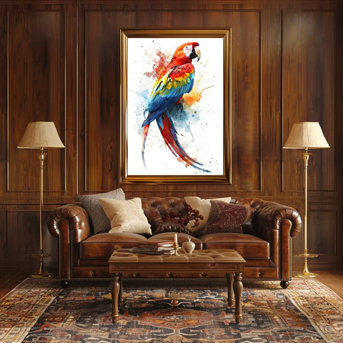 Vibrant Parrot Splash Poster