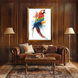 Vibrant Parrot Splash Poster