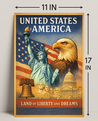Land of Liberty and Dreams Poster PosterGoat