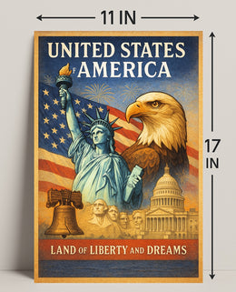 Land of Liberty and Dreams Poster PosterGoat
