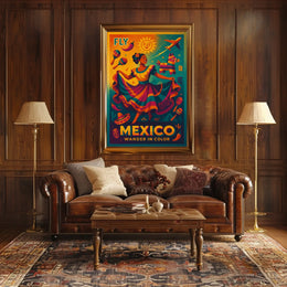 Fly to Mexico Wander in Color Poster