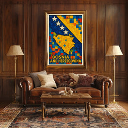 Bosnia And Herzegovina Mosaic Poster