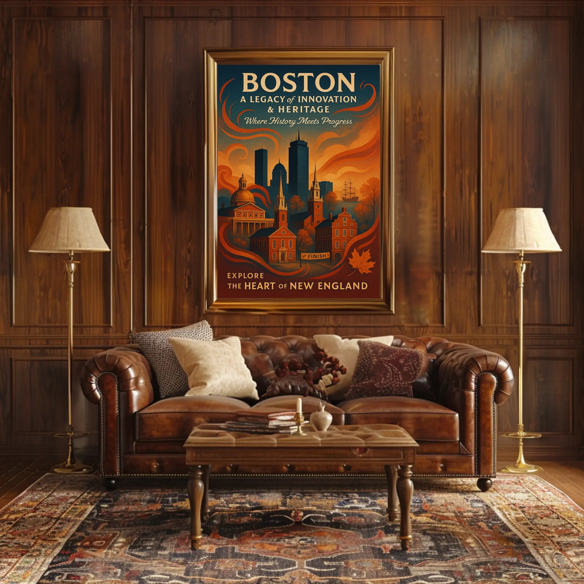 Boston A Legacy of Innovation Heritage Poster PosterGoat