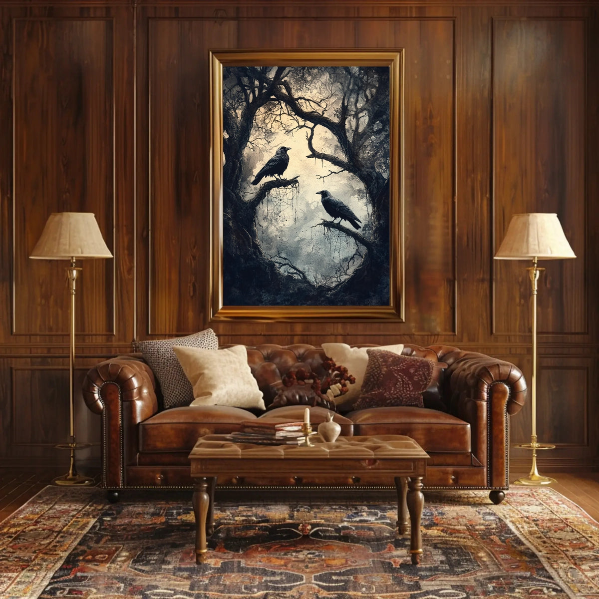 Ravens on Barren Branches Artistic Poster