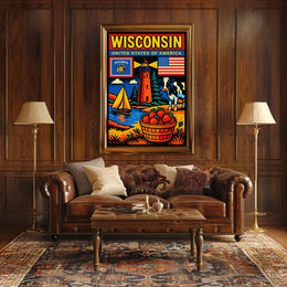 Wisconsin United States of America Poster PosterGoat