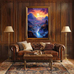 Enchanted Valley At Sunset Poster