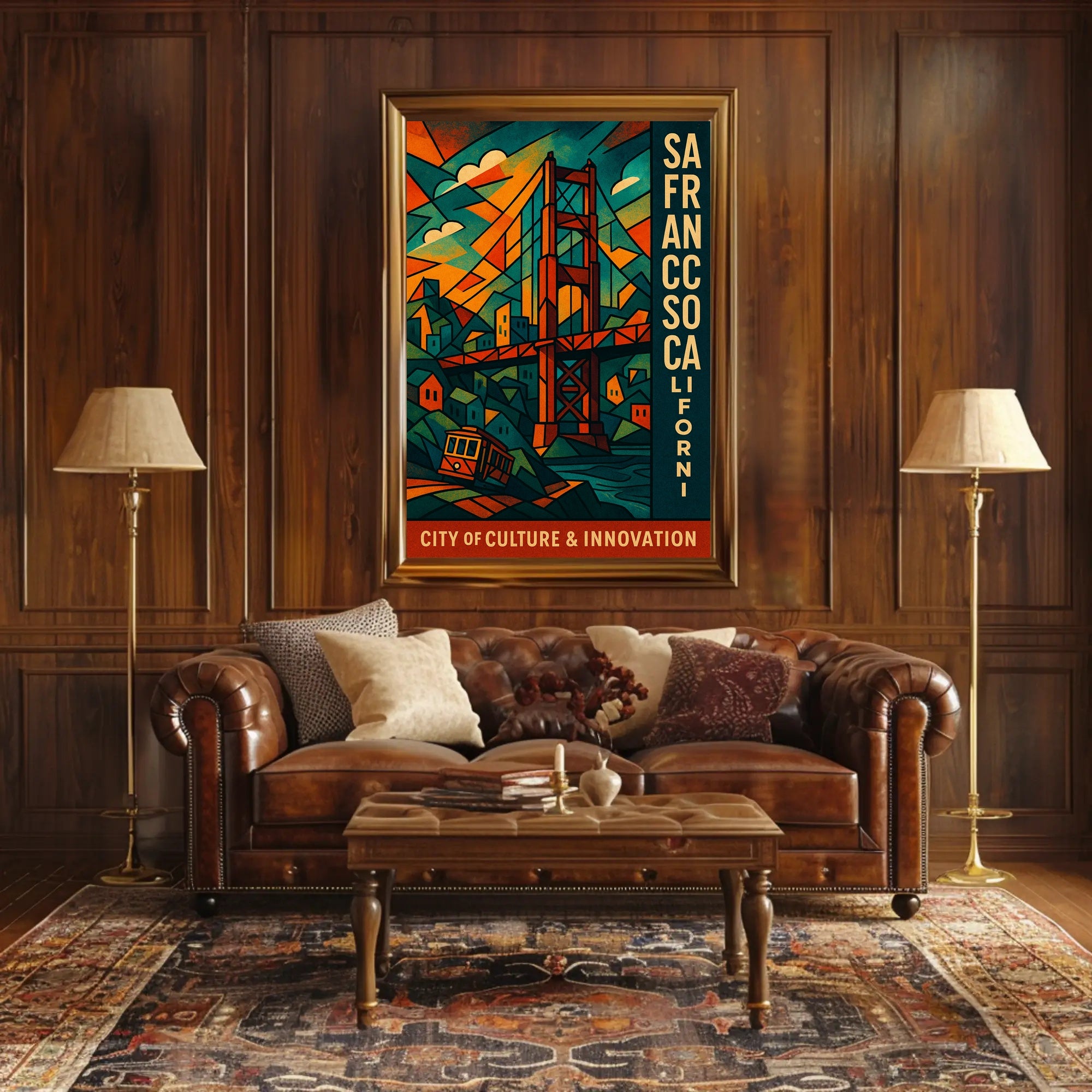 San Francisco Modern Cityscape Poster Wall Art