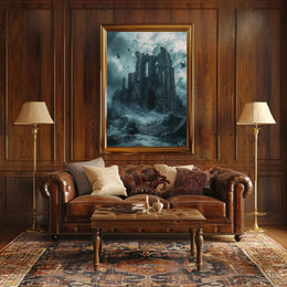 Gothic Ruins in Stormy Landscape Artistic Poster PosterGoat