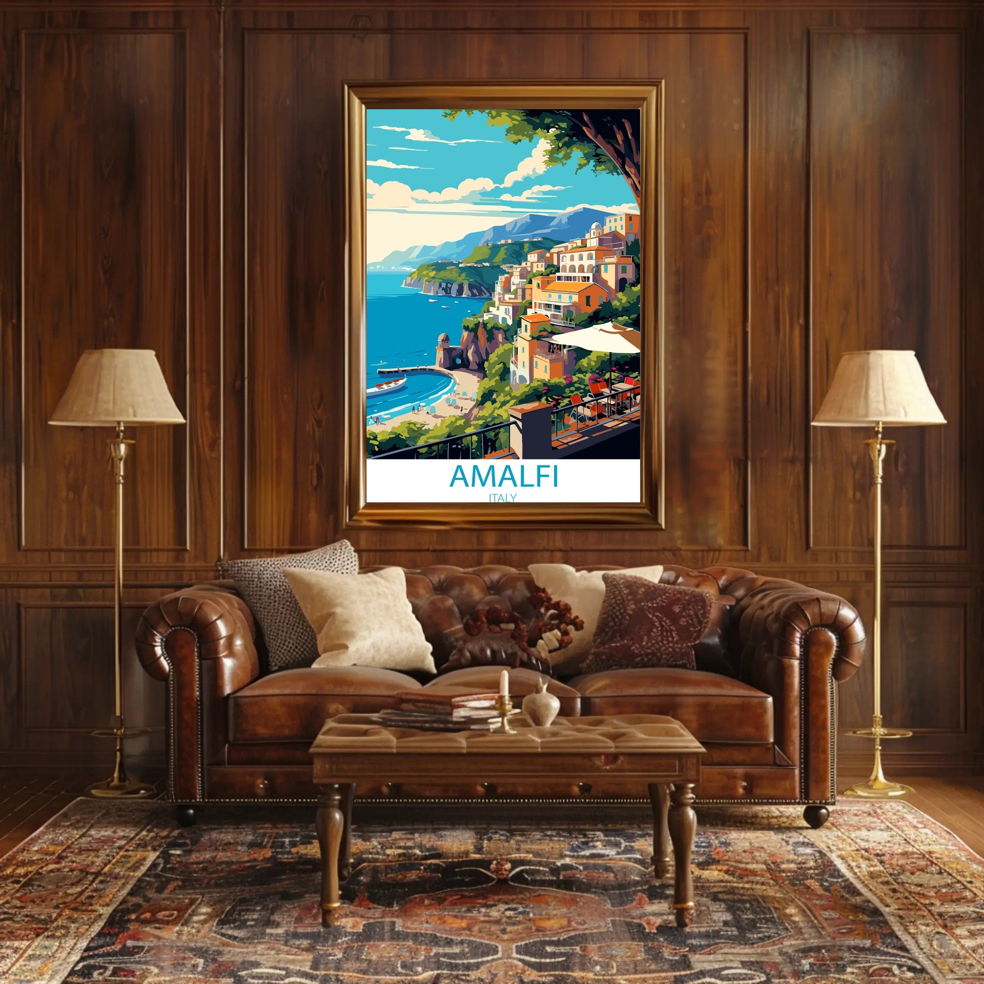 Amalfi Coast Mediterranean Charm Travel Poster