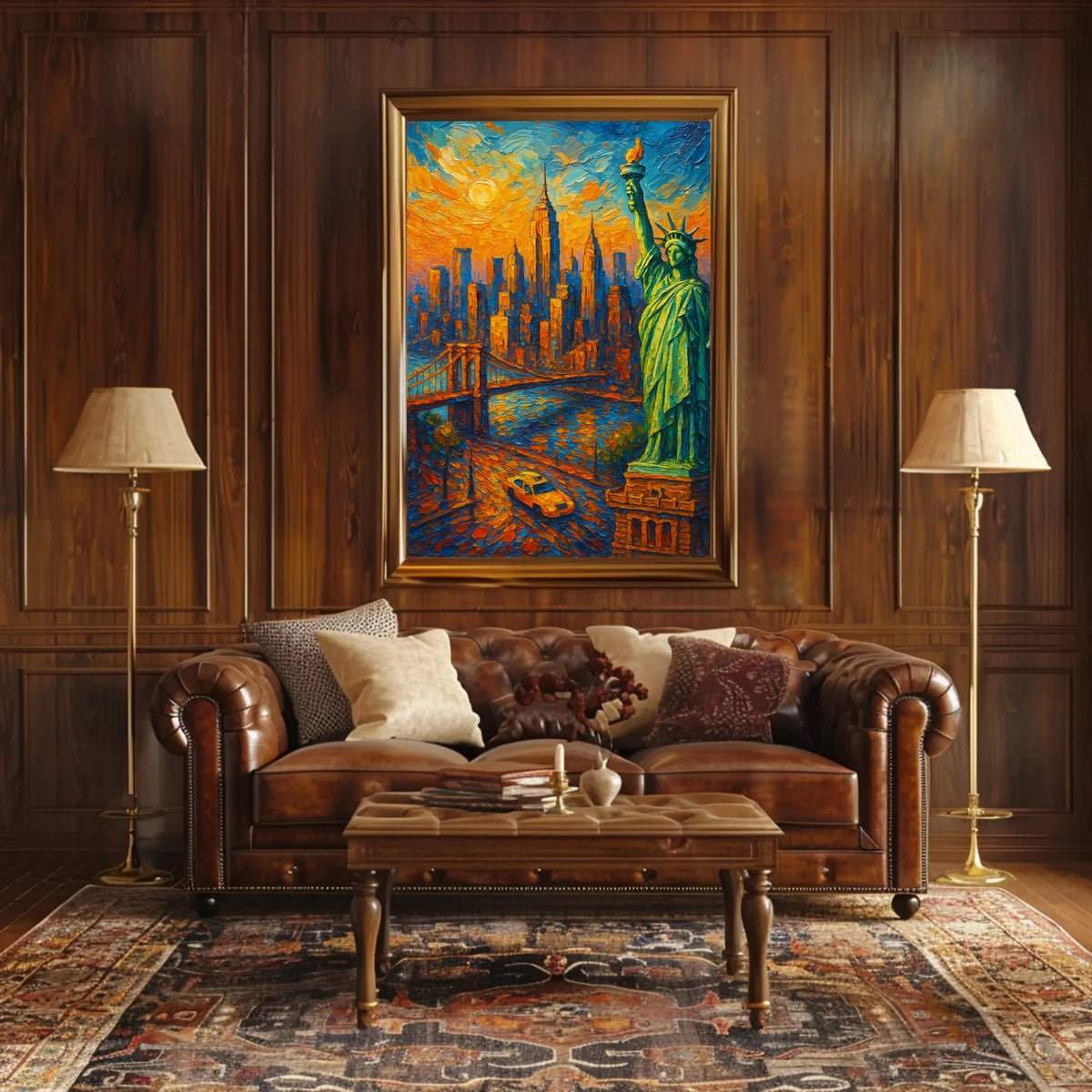 Vibrant New York Sunset Painting