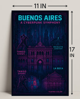 Buenos Aires A Cyberpunk Symphony Poster PosterGoat