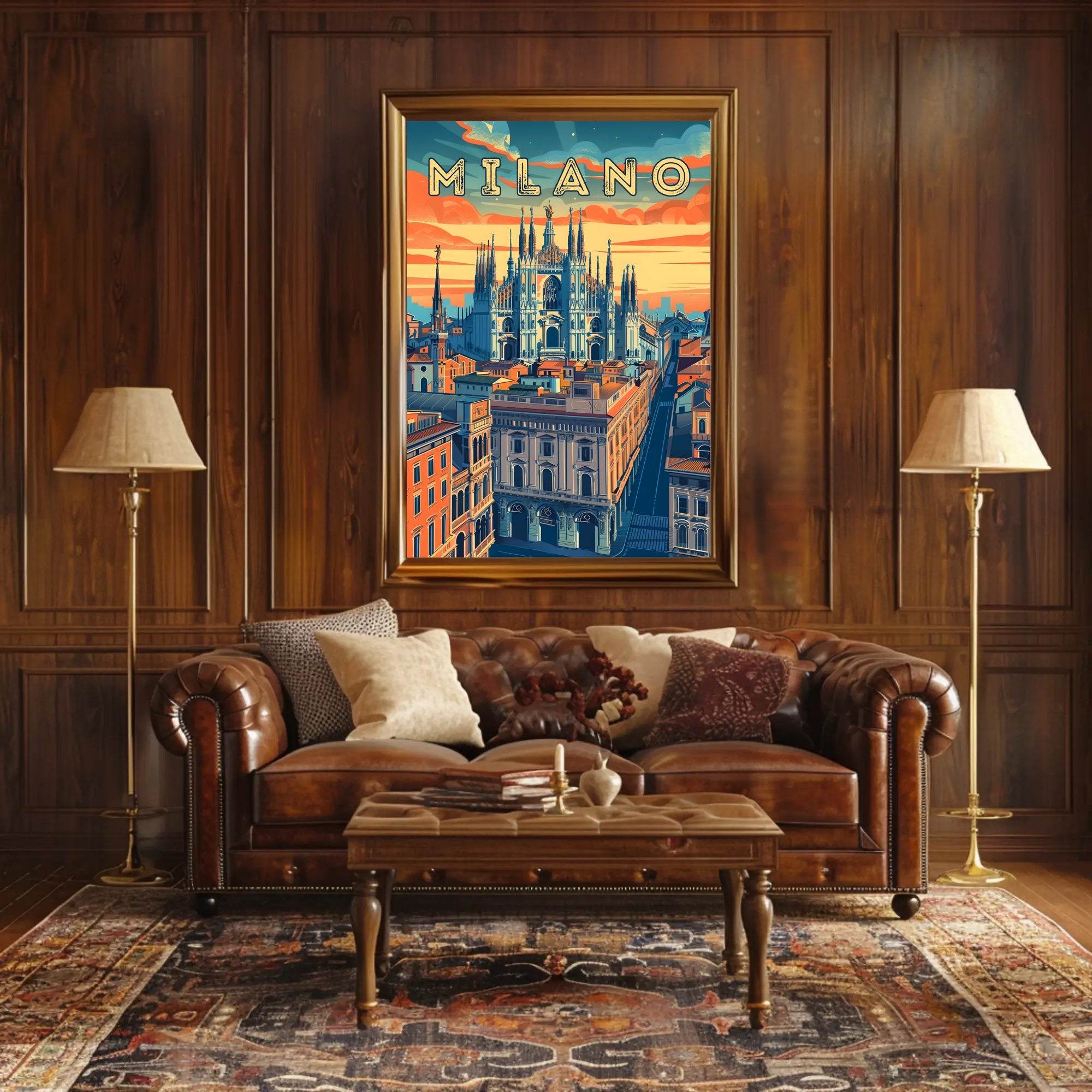 Milano Skyline Art Poster