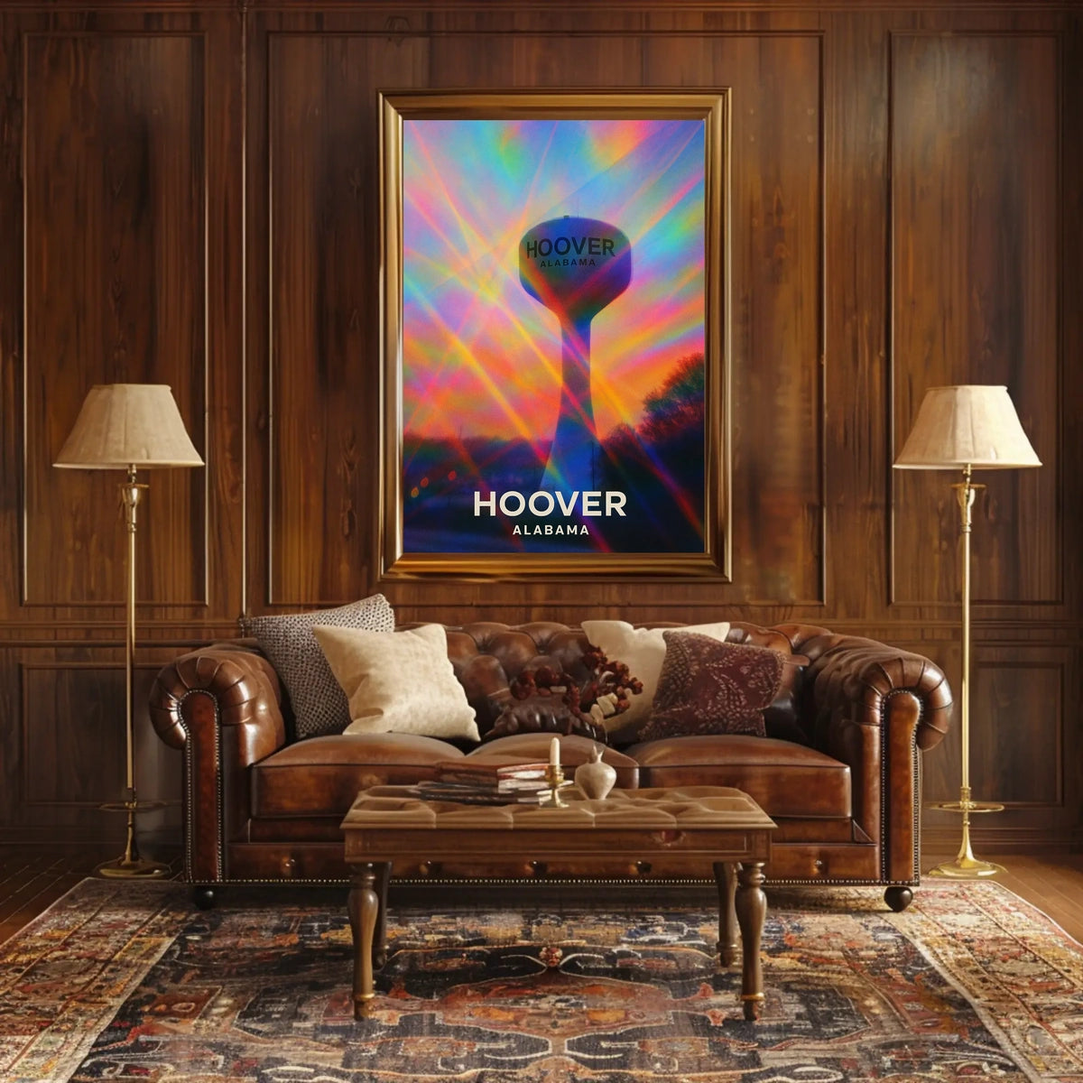 Hoover Alabama Cityscape Vibrant Landmark Wanderlust Inspired Urban Heritage Digital Painting Poster
