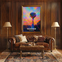 Hoover Alabama Cityscape Vibrant Landmark Wanderlust Inspired Urban Heritage Digital Painting Poster
