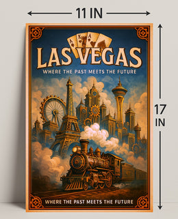Las Vegas  Where the Past Meets the Future Poster PosterGoat