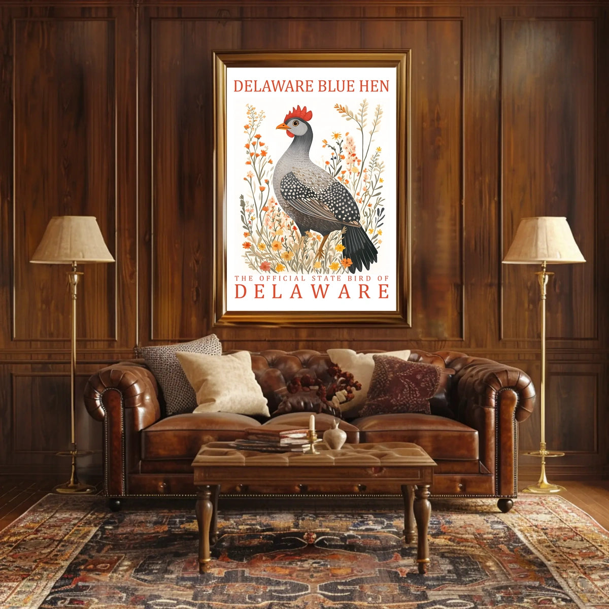 Delaware Blue Hen State Pride Art Poster