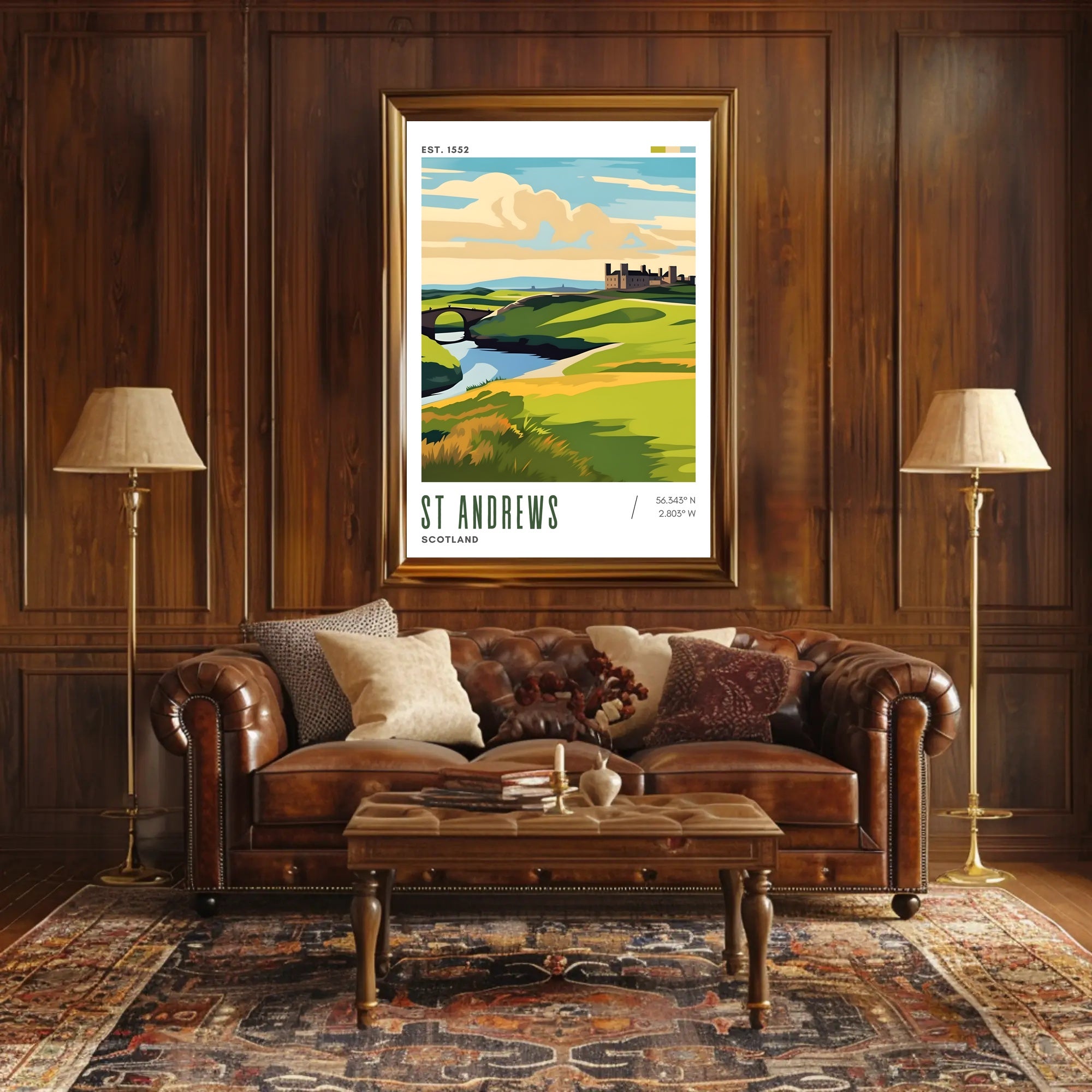 St Andrews Historical Landscape Travel Poster