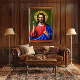 Iconic Portrait of Jesus Christ Poster