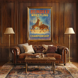 Reindeer Wrestling Championship: Enchanting Fantasy or Mythology Poster