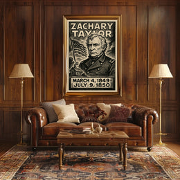 Zachary Taylor 12th President of the United States B & W Comic Sketch Poster
