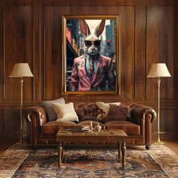 Stylish Rabbit In The City Poster