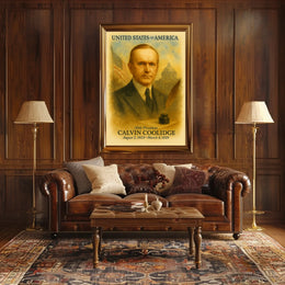 Calvin Coolidge 30th President of the United States Vintage Watercolor Poster