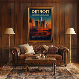 Detroit Heartbeat of Innovation Poster Art Print PosterGoat