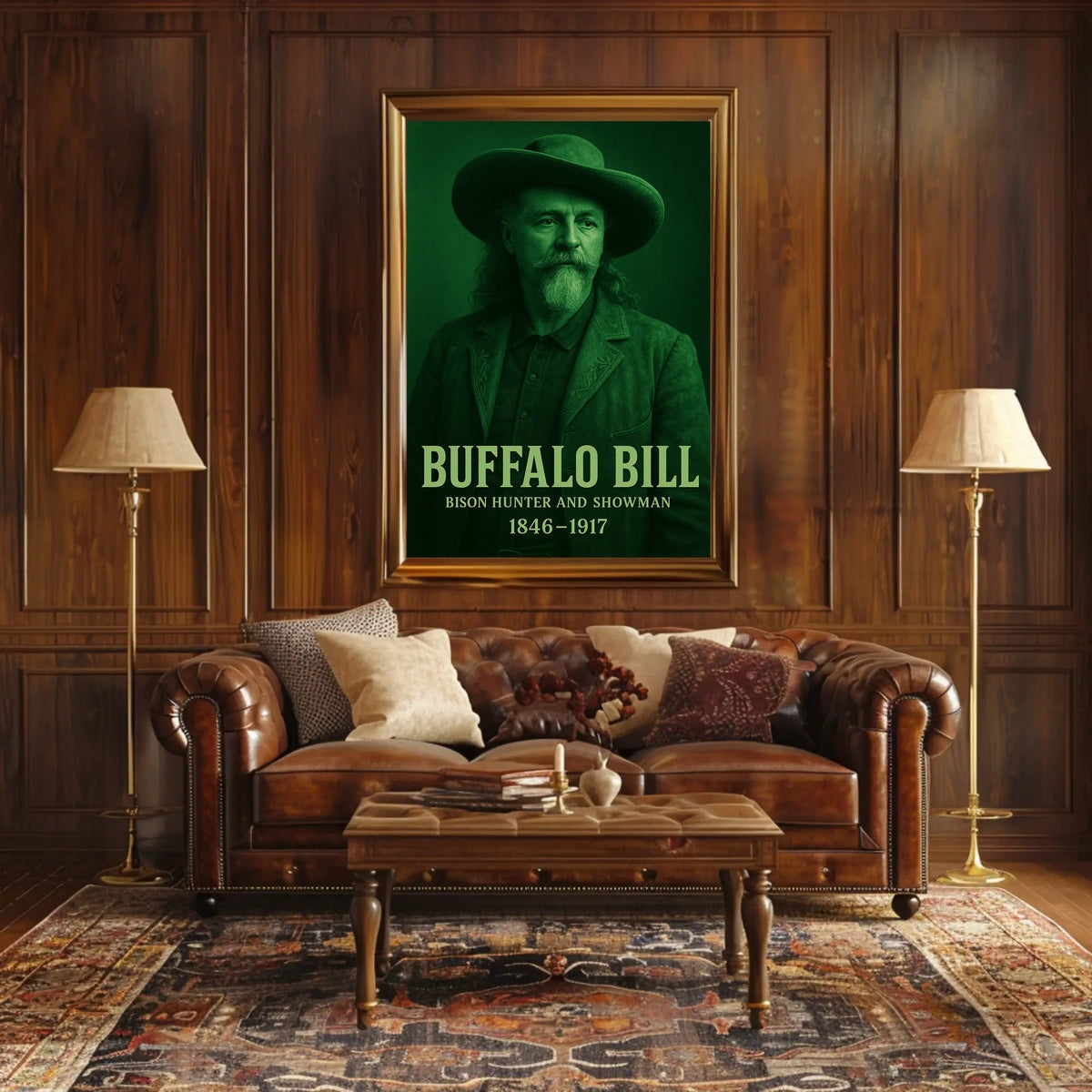 Buffalo Bill Bison Hunter Vintage Historical or Presidential Poster