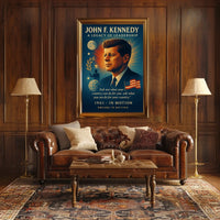 John F. Kennedy Inspirational Leadership Vintage Poster
