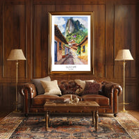 Guatapé Village Watercolor Travel Poster PosterGoat