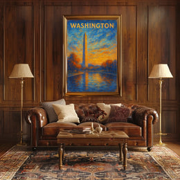 Washington Monument At Sunset Poster