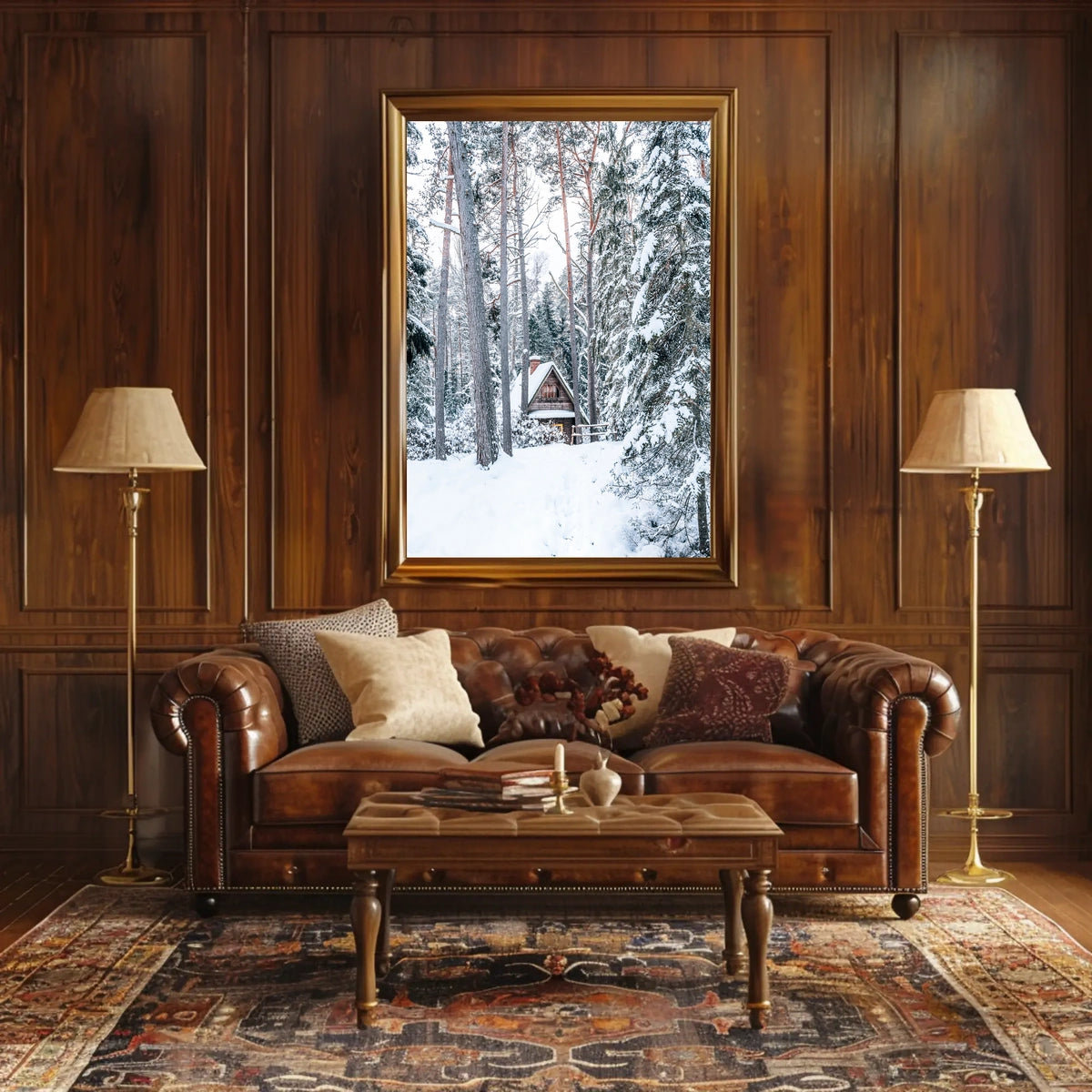 Winter Cabin In The Woods Poster